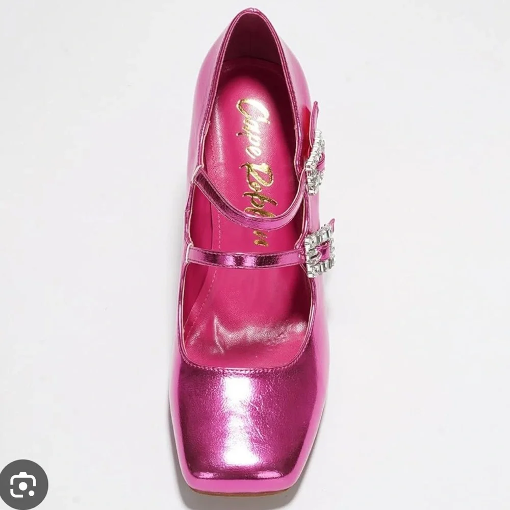•CAPE ROBBIN• “Selina” Double Strap Mary Jane Heels - Pink // NIB